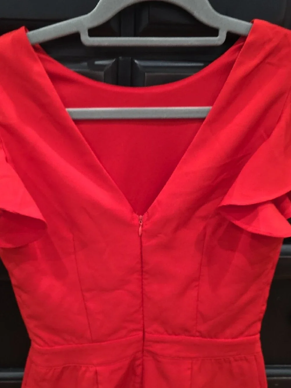 TCEC‎ Red Orange Ruffle SleeveRomper